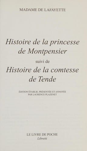 Histoire de la princesse de Montpensier
