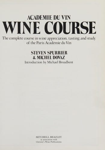 Académie du vin wine course