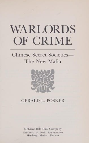 Warlords of Crime  Chinese Secret Societies