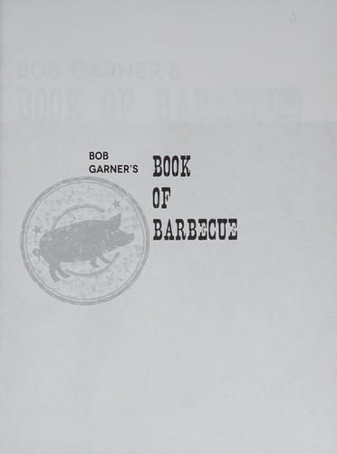 Bob Garner's book of barbecue