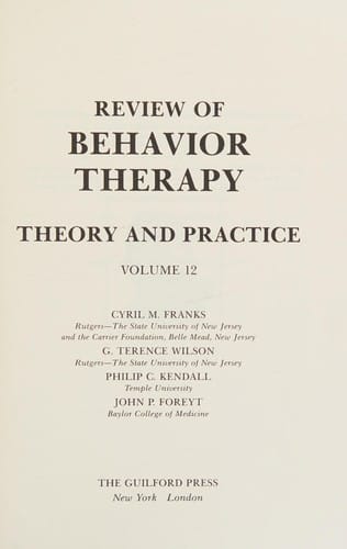 Review of behavior therapy