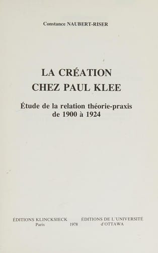 La création chez Paul Klee