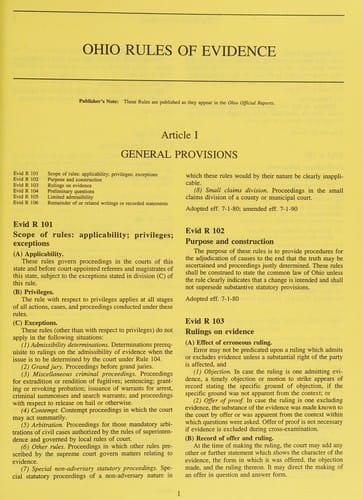 Ohio rules of evidence handbook