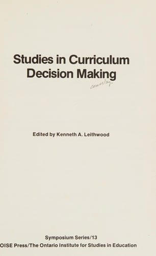 Studies in curriculum decision making