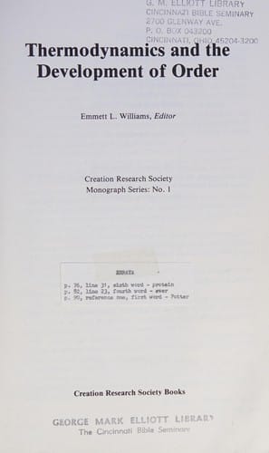 Thermodynamics and the development of order