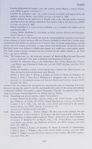 GUIDE TO IRISH FICTION, 1650-1900; ED. BY ROLF LOEBER