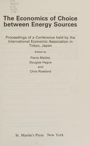 The Economics of choice between energy sources