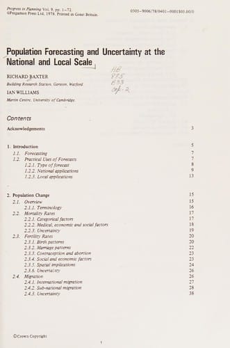 Population forecasting and uncertainty at the national and local scale