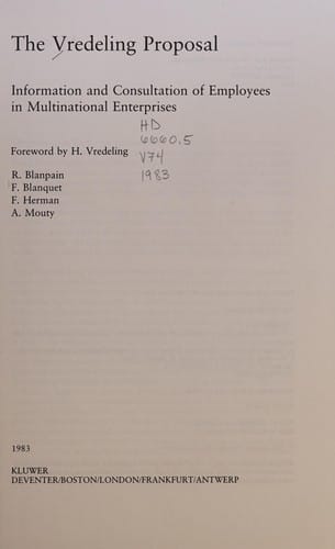 The Vredeling proposal