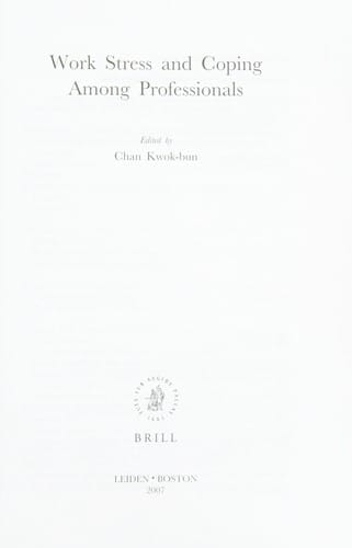 Work stress and coping among professionals