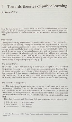 Public policy in theory and practice