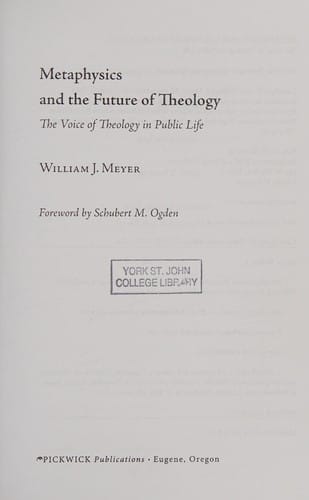 Metaphysics and the future of theology