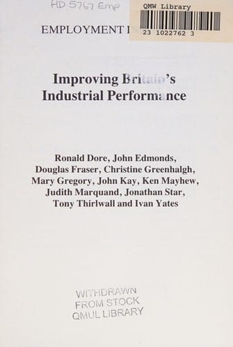 Improving Britain's industrial performance