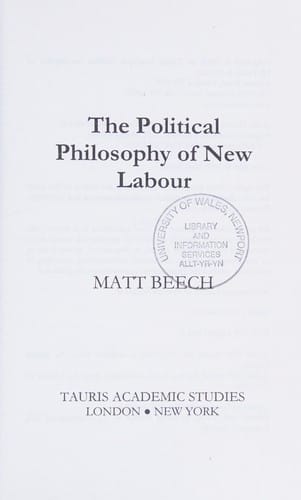 POLITICAL PHILOSOPHY OF NEW LABOUR