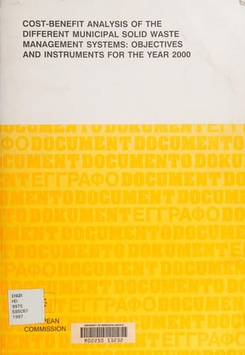 Cost-benefit analysis of the different municipal solid waste management systems