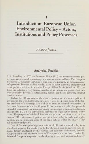 Environmental policy in the European Union