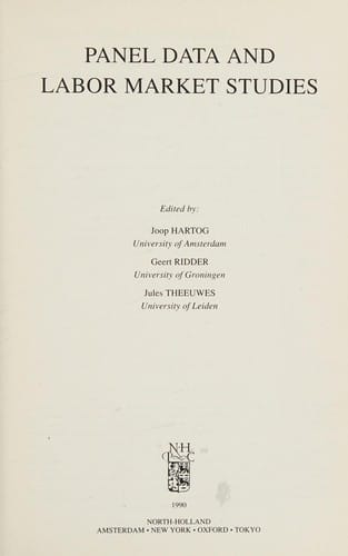 Panel data and labor market studies