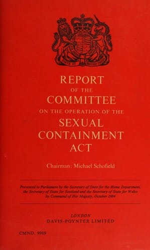 Report of the Committee on the Operation of the Sexual Containment Act