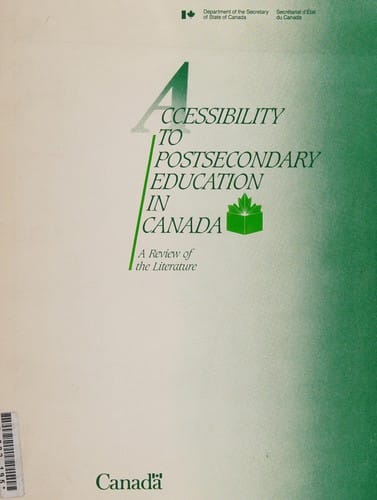 Accessibility to postsecondary education in Canada