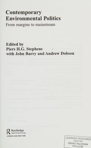 Contemporary environmental politics