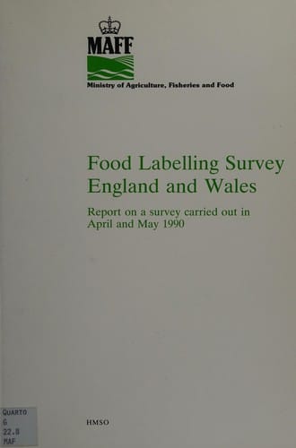 Food labelling survey England and Wales