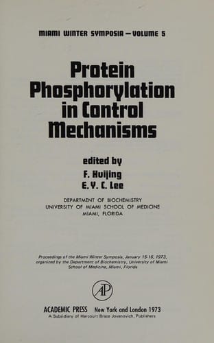 Protein phosphorylation in control mechanisms