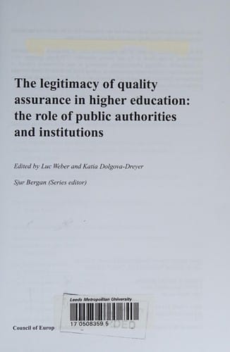 The legitimacy of quality assurance in higher education
