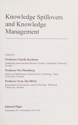 Knowledge spillovers and knowledge management