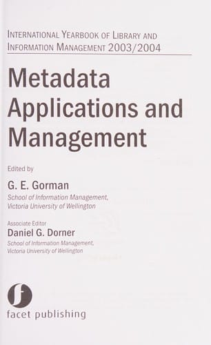 Metadata applications and management