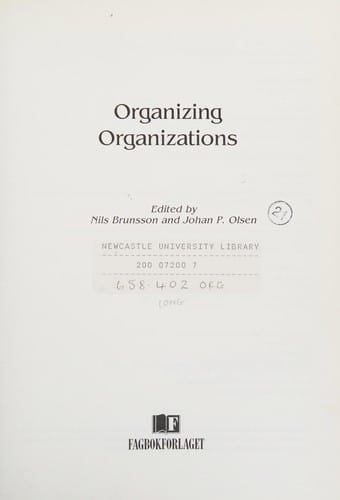 Organizing organizations