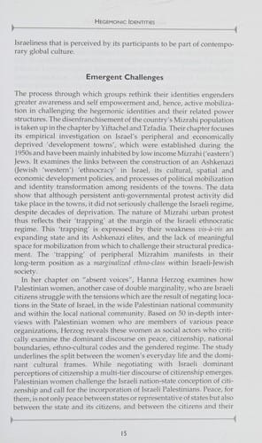 ISRAELIS IN CONFLICT: HEGEMONIES, IDENTITIES AND CHALLENGES; ED. BY ADRIANA KEMP
