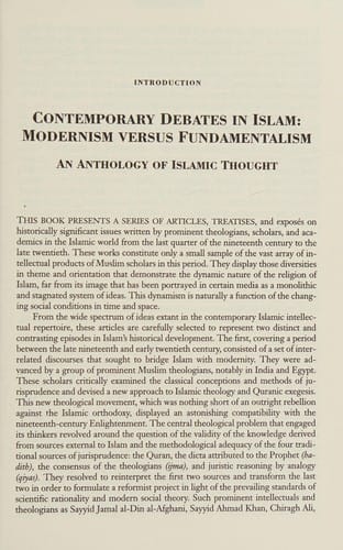 Modernist and fundamentalist debates in Islam