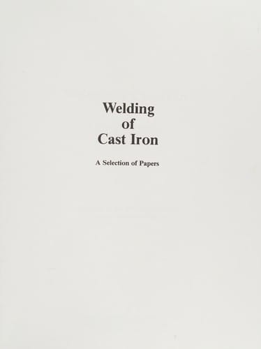 Welding of cast iron