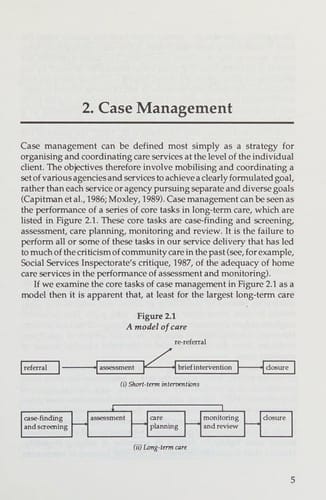 Case management in social and health care