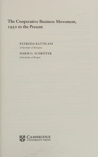 The cooperative business movement, 1950 to the present