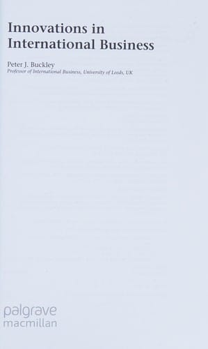 Innovations in international business