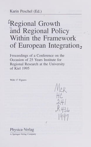 Regional growth and regional policy within the framework of European integration