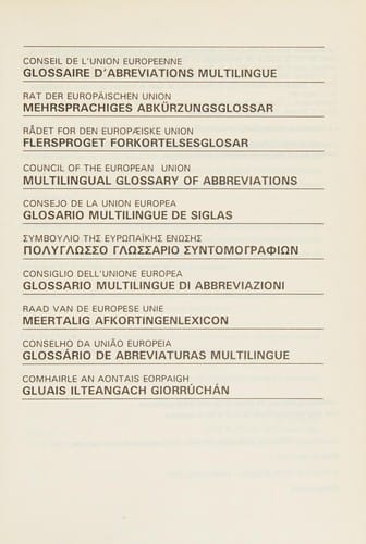 Glossaire d'abréviations multilingue