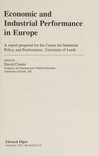 Economic and industrial performance in Europe