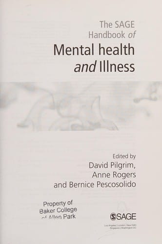 The SAGE handbook of mental health and illness