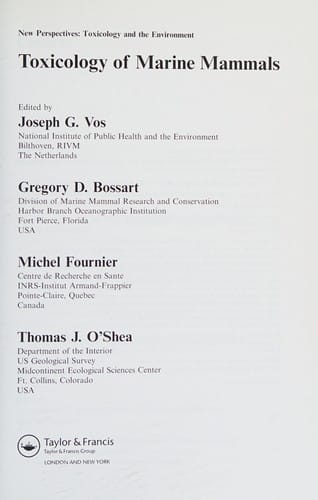 Toxicology of marine mammals