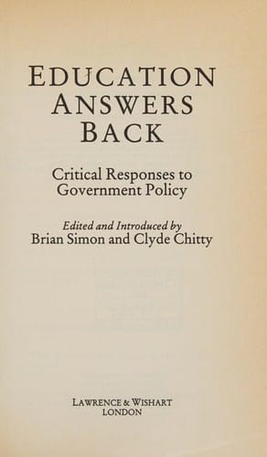 Education Answers Back