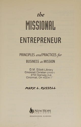 The missional entrepreneur