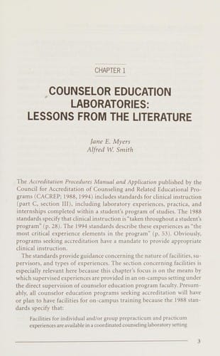 Developing and directing counselor education laboratories