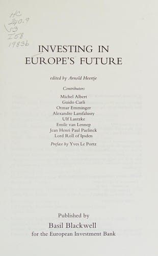 INVESTING IN EUROPE'S FUTURE