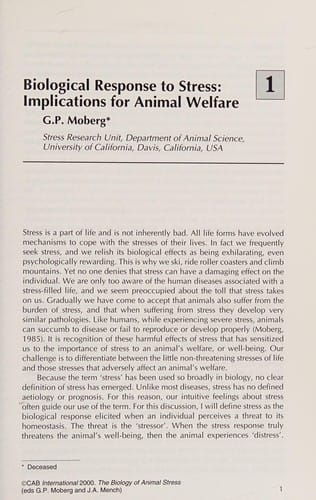 The biology of animal stress