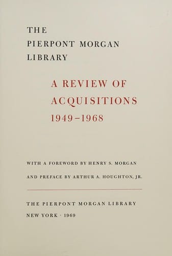 A review of acquisitions, 1949-1968
