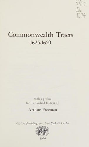 Commonwealth tracts, 1625-1650
