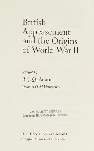 British appeasement and the origins of World War II