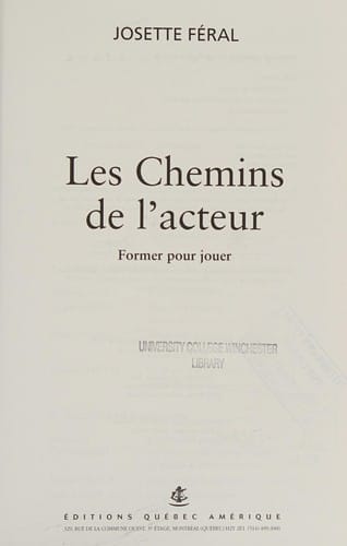 Les chemins de l'acteur